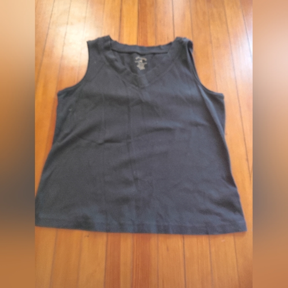 White Stag Black V-Neck Tank Top